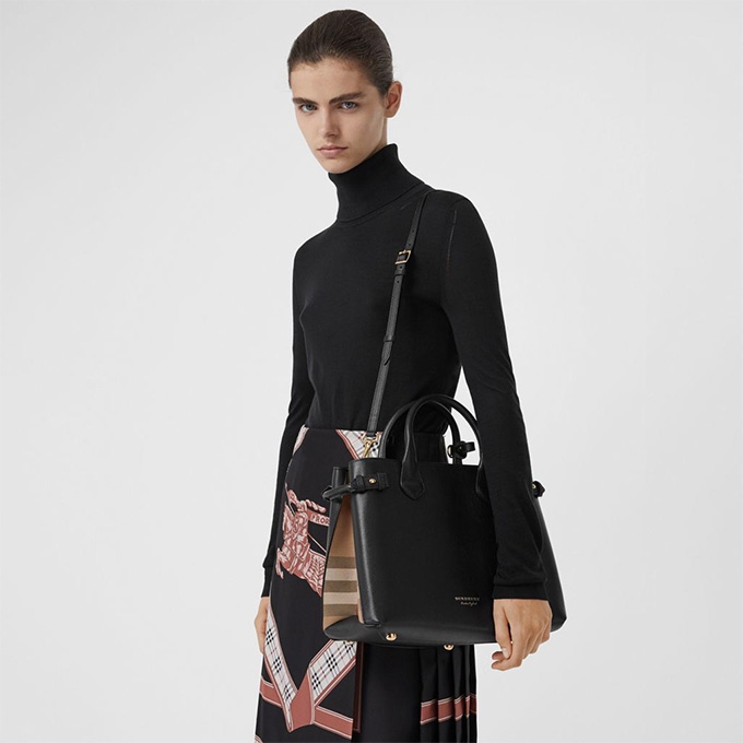 burberry grained leather the banner tote bag